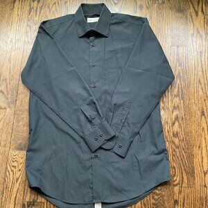 Enrico Carlucci BLACK Lons sleeve button down shirt size M